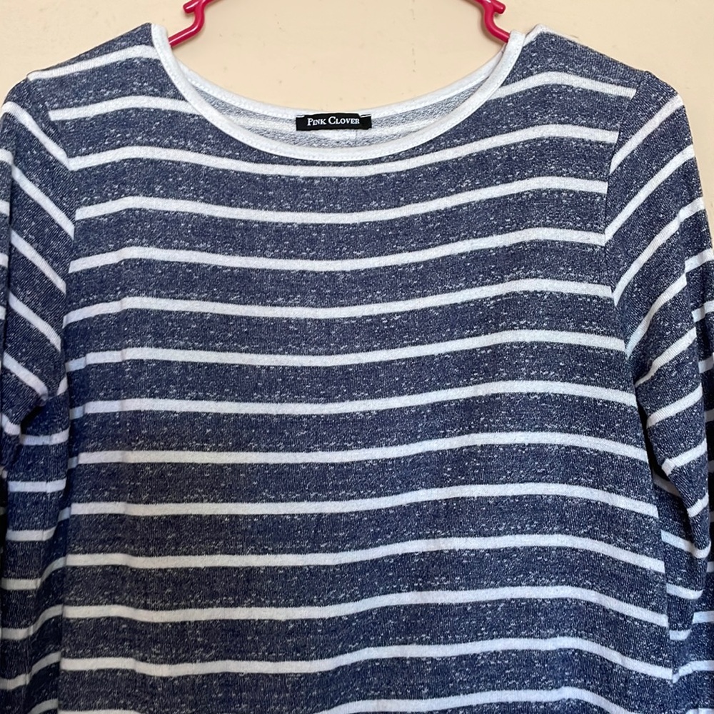 Pink clover brand striped shirt